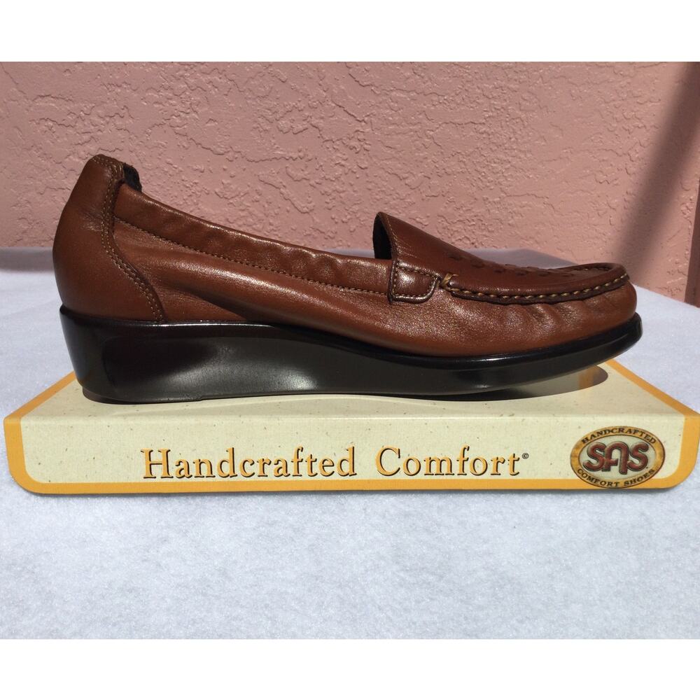 SAS Weave Loafer Chestnut Brown Womens 6.5N Comfort Shoe New